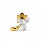 0.03 Carat Lab Grown Diamond Celeste Trio Nosepin | 14K Yellow Gold (Screw)