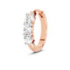 0.11 Carat Lab Grown Diamond Trio Stone Nosepin | 14K Rose Gold (Screw)