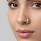 0.11 Carat Lab Grown Diamond Trio Stone Nosepin | 14K Rose Gold (Screw)