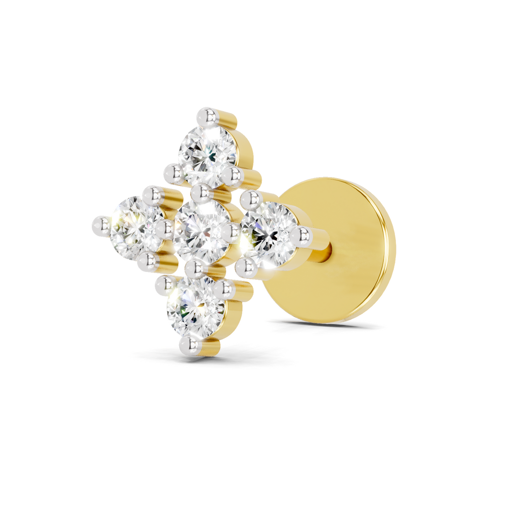 0.15 Carat Lab Grown Diamond Sitara Nosepin | 14K Yellow Gold (Screw)