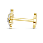 0.16 Carat Lab Grown Diamond Snowflake Nosepin | 14K Yellow Gold (Screw)