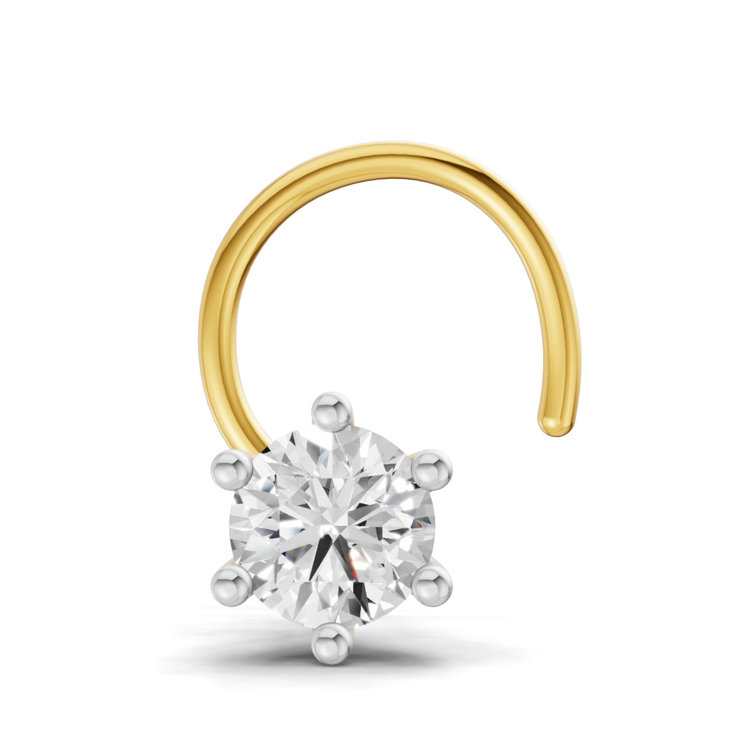 0.25 Carat Lab Grown Diamond Solitaire Nosepin | 14K Yellow Gold (Wire)