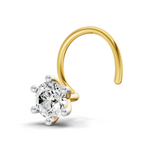 0.25 Carat Lab Grown Diamond Solitaire Nosepin | 14K Yellow Gold (Wire)