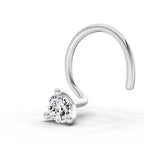 0.04 Ct Round Shape Soilitaire Diamond Nose Pin | 14K Yellow Gold