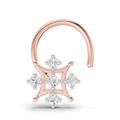 0.08 Carat Lab Grown Diamond Round Shape Snowflake Nosepin | 14K Rose Gold (Wire)
