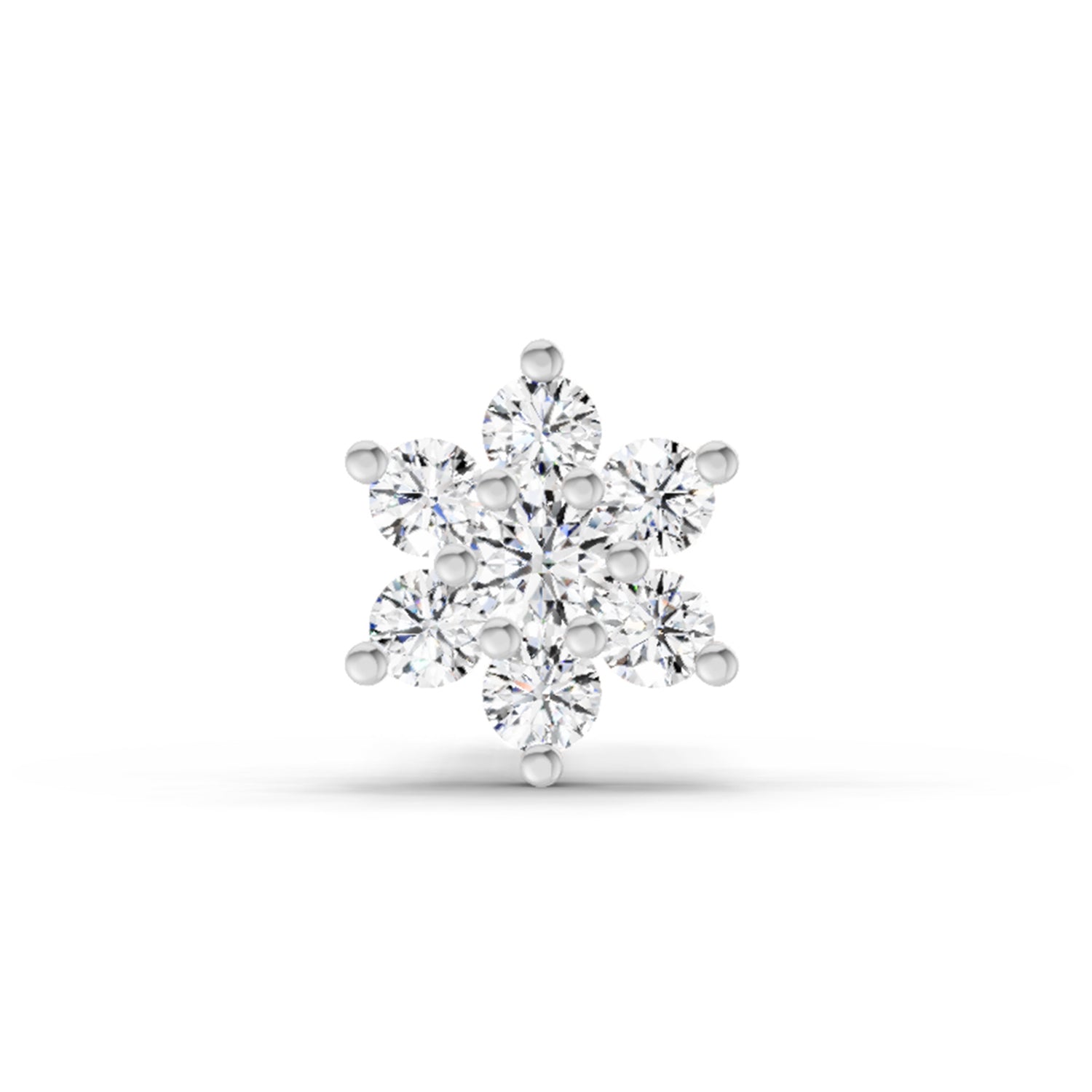 0.11 Ct Round Shape Nose Pin | 14K Rose Gold