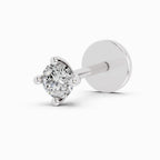 0.03 Carat Round Shape 4 Prong Solitaire Diamond Nose Pin | 14K Yellow Gold-Screw