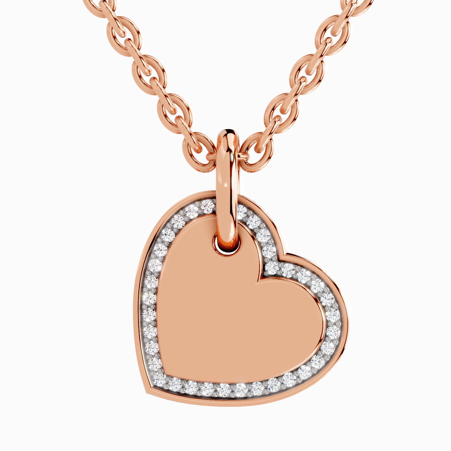 0.07 Carat Heart Pendant | 14K Rose Gold