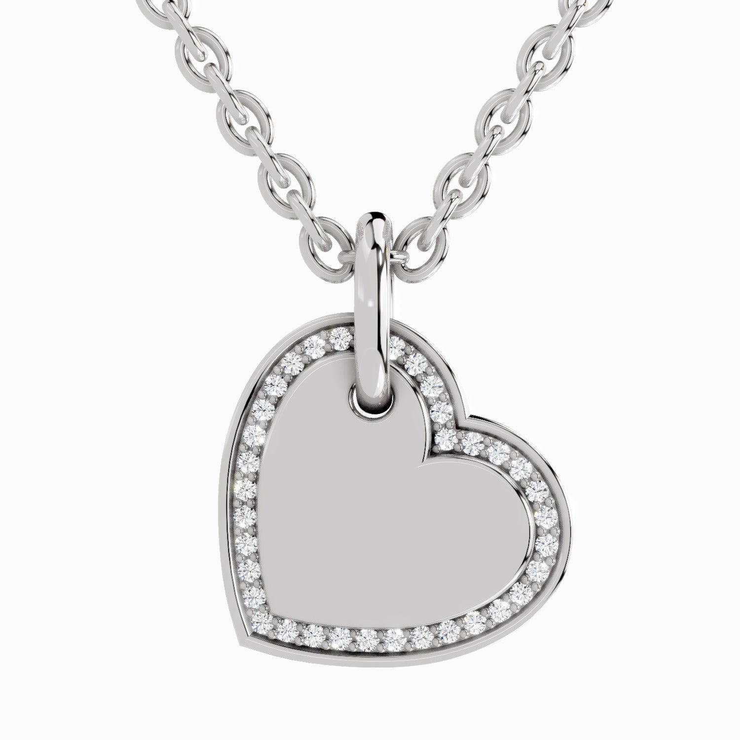0.07 Carat Heart Pendant | 14K White Gold