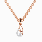 0.04 Carat Round Shape Luminous Curve Pendant | 14K Rose Gold