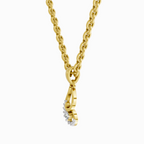 0.04 Carat Round Shape Luminous Curve Pendant | 14K Yellow Gold