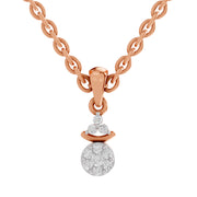 0.09 Ct Round Shape Diamond Pendant | 14K Rose Gold