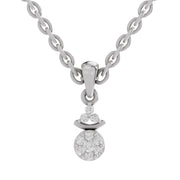 0.09 Ct Round Shape Diamond Pendant | 14K White Gold