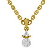0.09 Ct Round Shape Diamond Pendant | 14K Yellow Gold