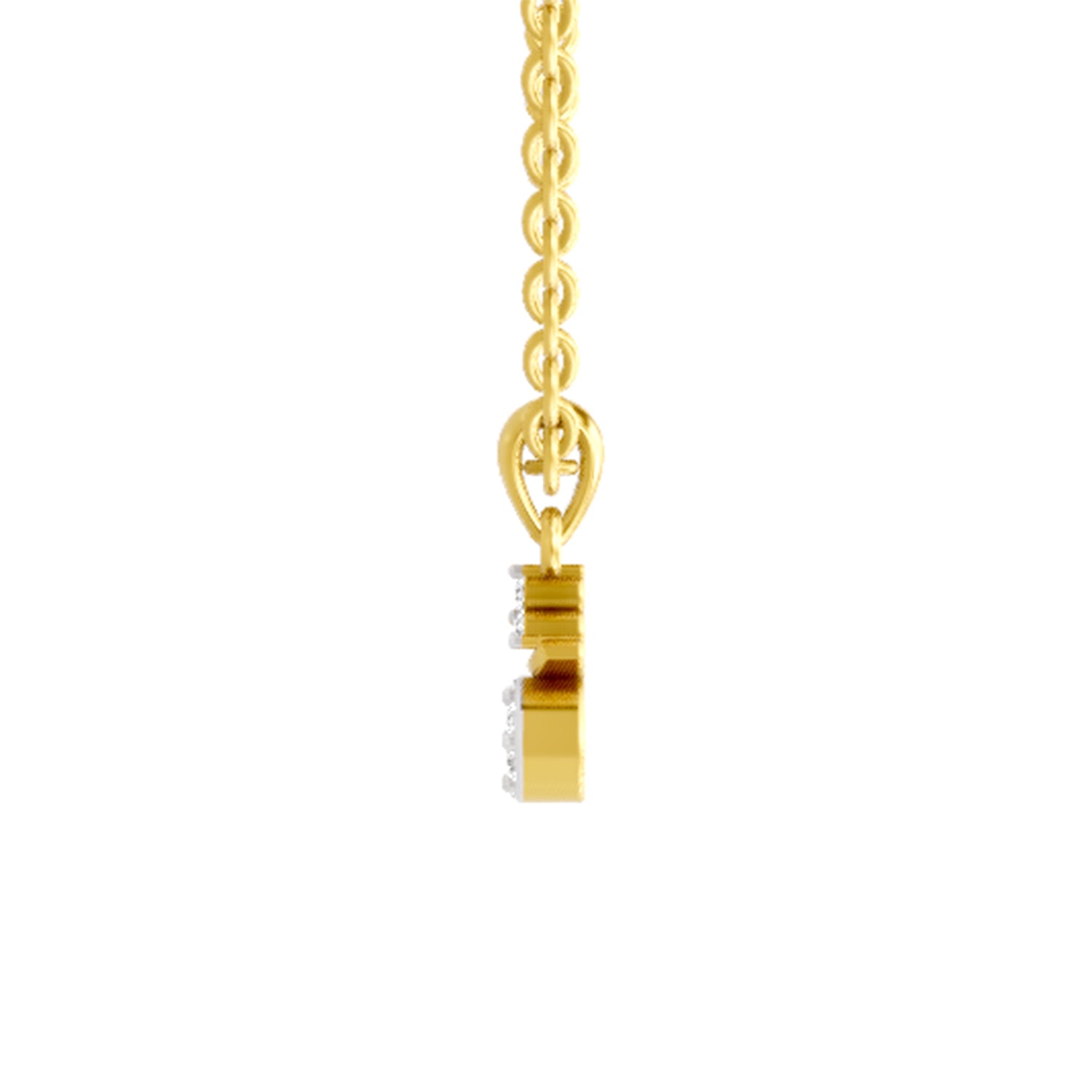 0.09 Ct Round Shape Diamond Pendant | 14K Yellow Gold