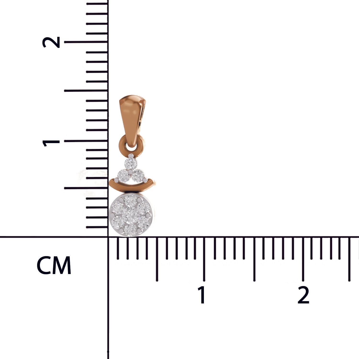 0.09 Ct Round Shape Diamond Pendant | 14K Rose Gold