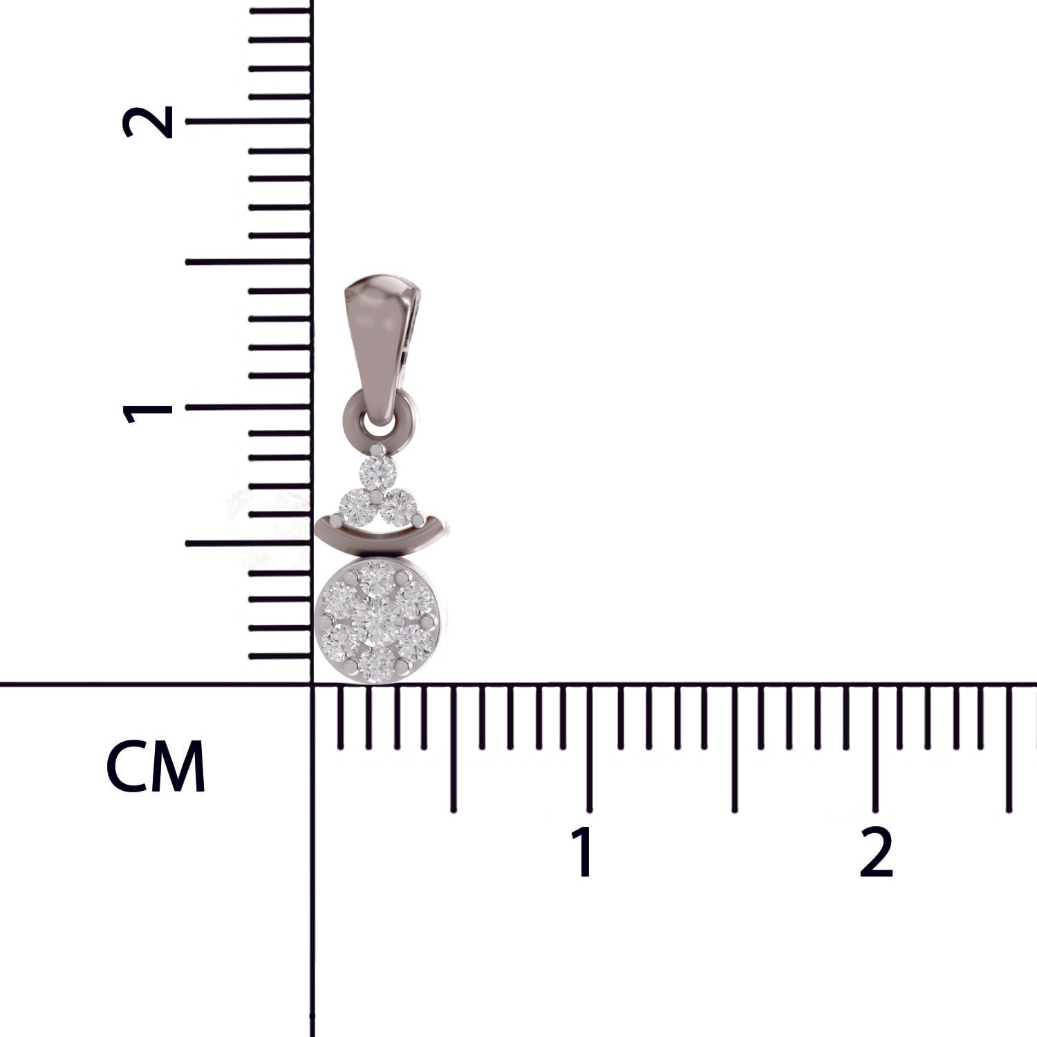 0.09 Ct Round Shape Diamond Pendant | 14K White Gold