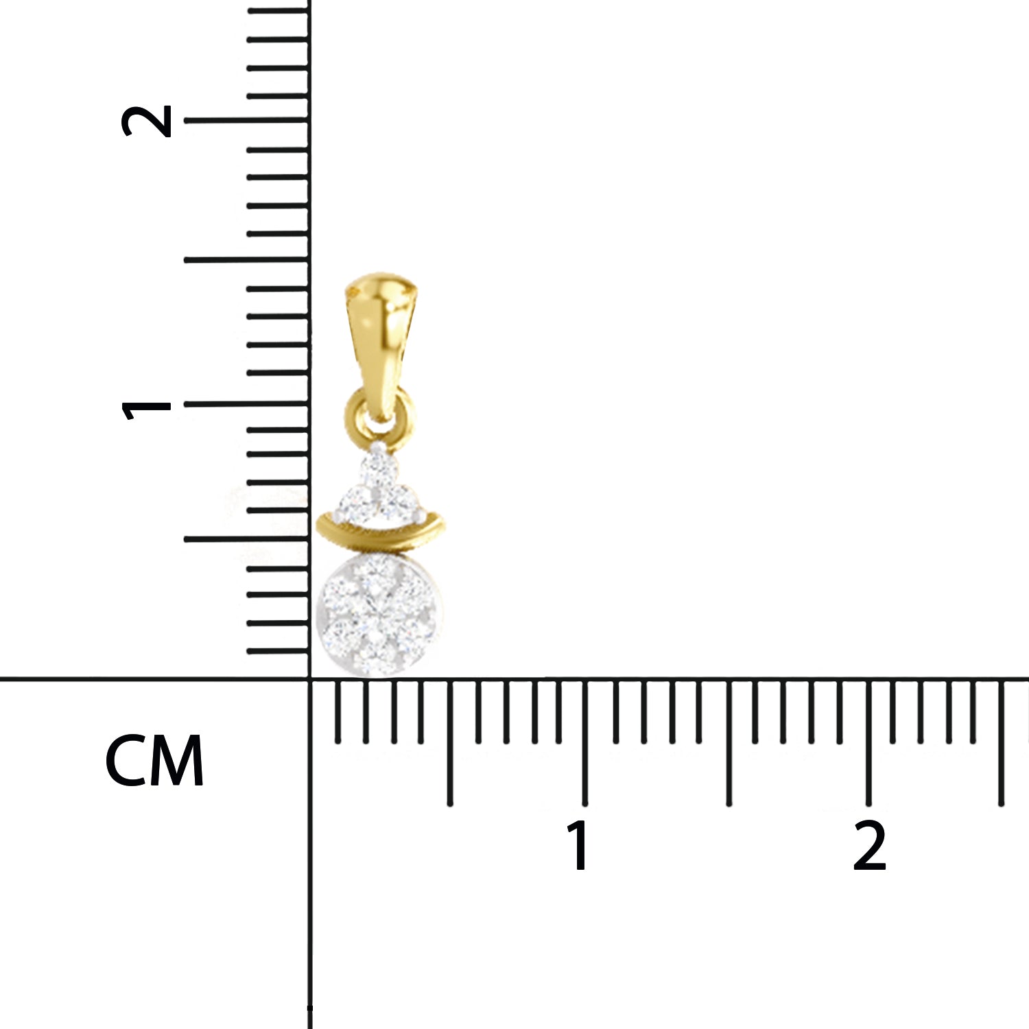 0.09 Ct Round Shape Diamond Pendant | 14K Yellow Gold