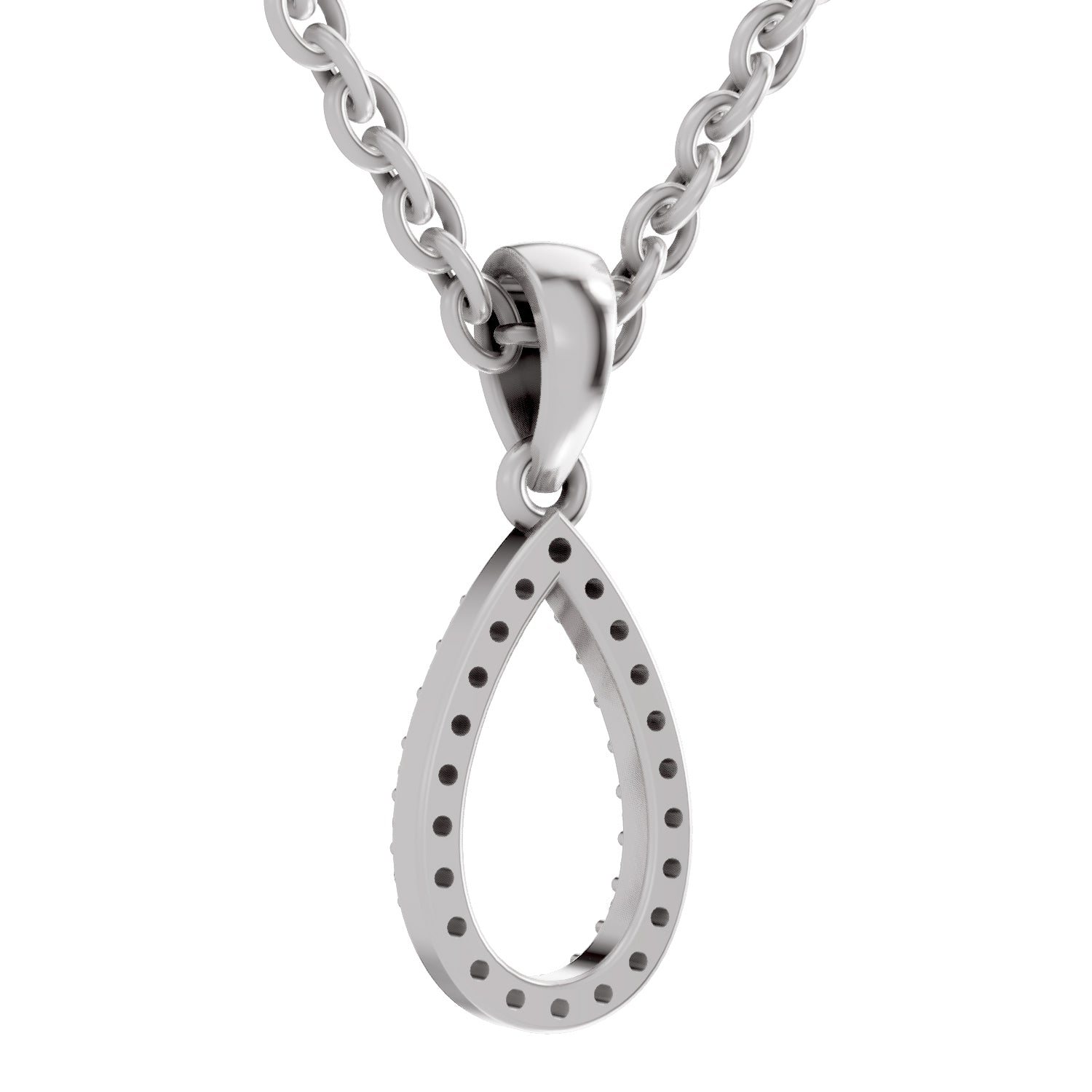 0.11 Ct Round Shape Diamond Pendant | 14K White Gold