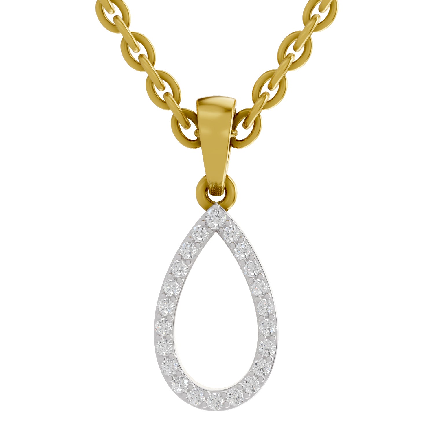 0.11 Ct Round Shape Diamond Pendant | 14K Yellow Gold