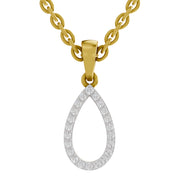 0.11 Ct Round Shape Diamond Pendant | 14K Yellow Gold
