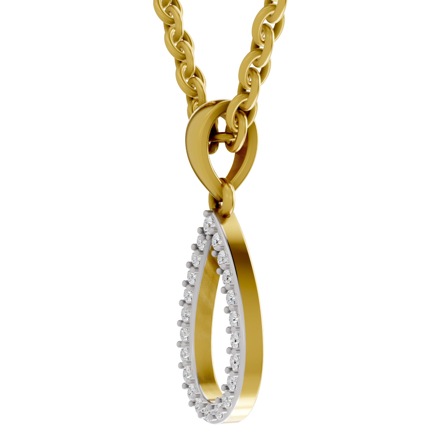 0.11 Ct Round Shape Diamond Pendant | 14K Yellow Gold