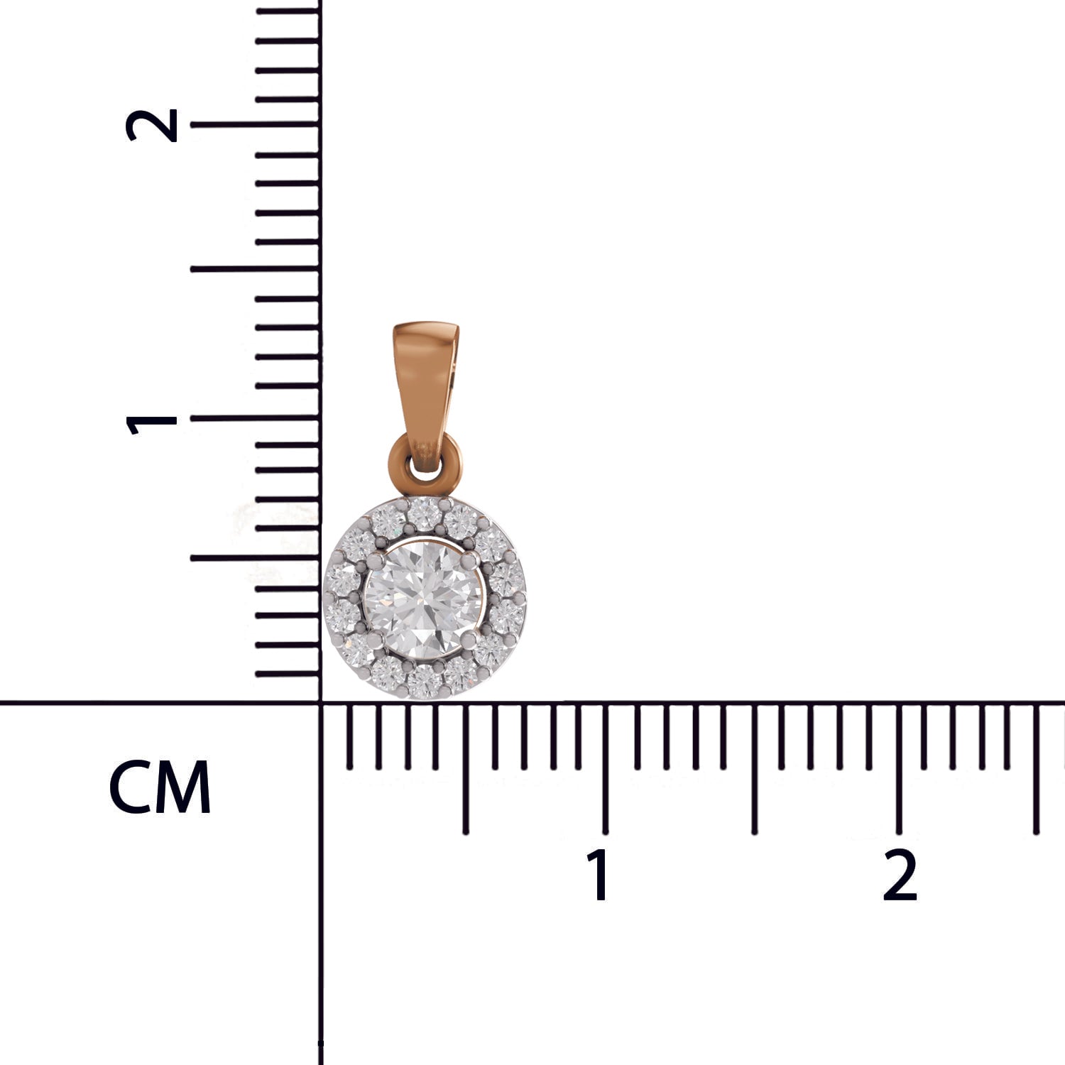 0.36 Ct Round Shape Halo Diamond Pendant | 14K Rose Gold