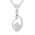 0.34 Carat Twisted Leaf Diamond Pendant | 14K White Gold