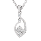0.34 Carat Twisted Leaf Diamond Pendant | 14K White Gold