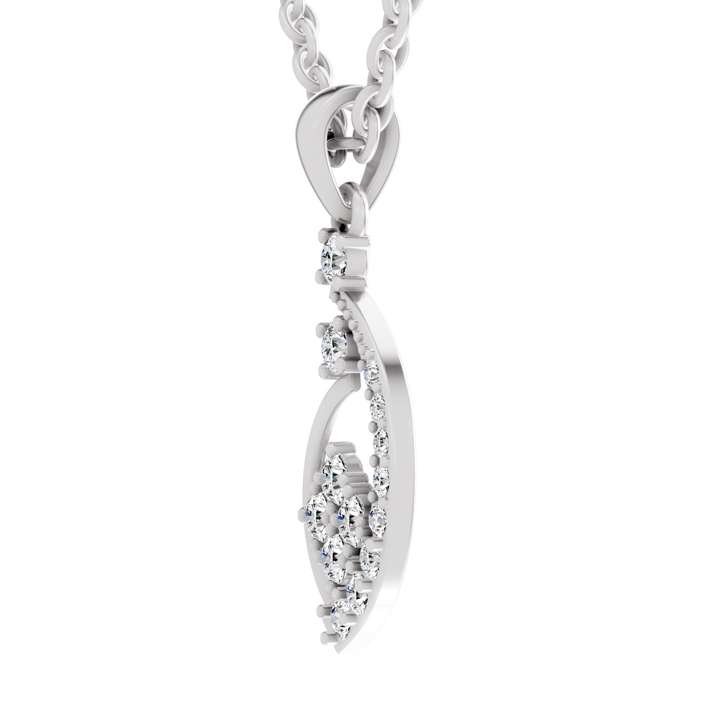 0.34 Carat Twisted Leaf Diamond Pendant | 14K White Gold