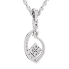 0.34 Carat Twisted Leaf Diamond Pendant | 14K White Gold