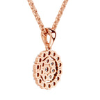 Lab Grown Diamond 0.58 Carat Halo Pendant for Women in 14K