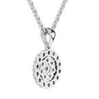 Lab Grown Diamond 0.58 Carat Halo Pendant for Women in 14K