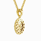 Lab Grown Diamond 0.58 Carat Halo Pendant for Women in 14K