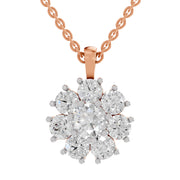 3.24 Ct Round Shape Floral Diamond Pendant  | 14K Rose Gold