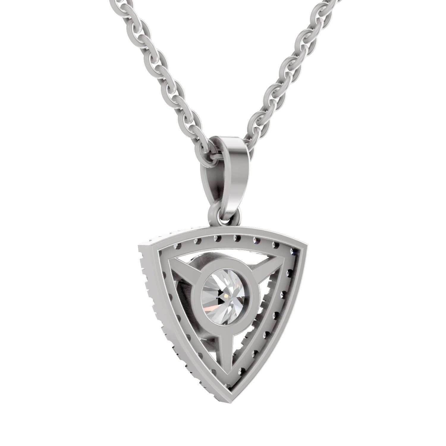 1.29 Ct Round Shape Halo Diamond Pendant  | 14K White Gold