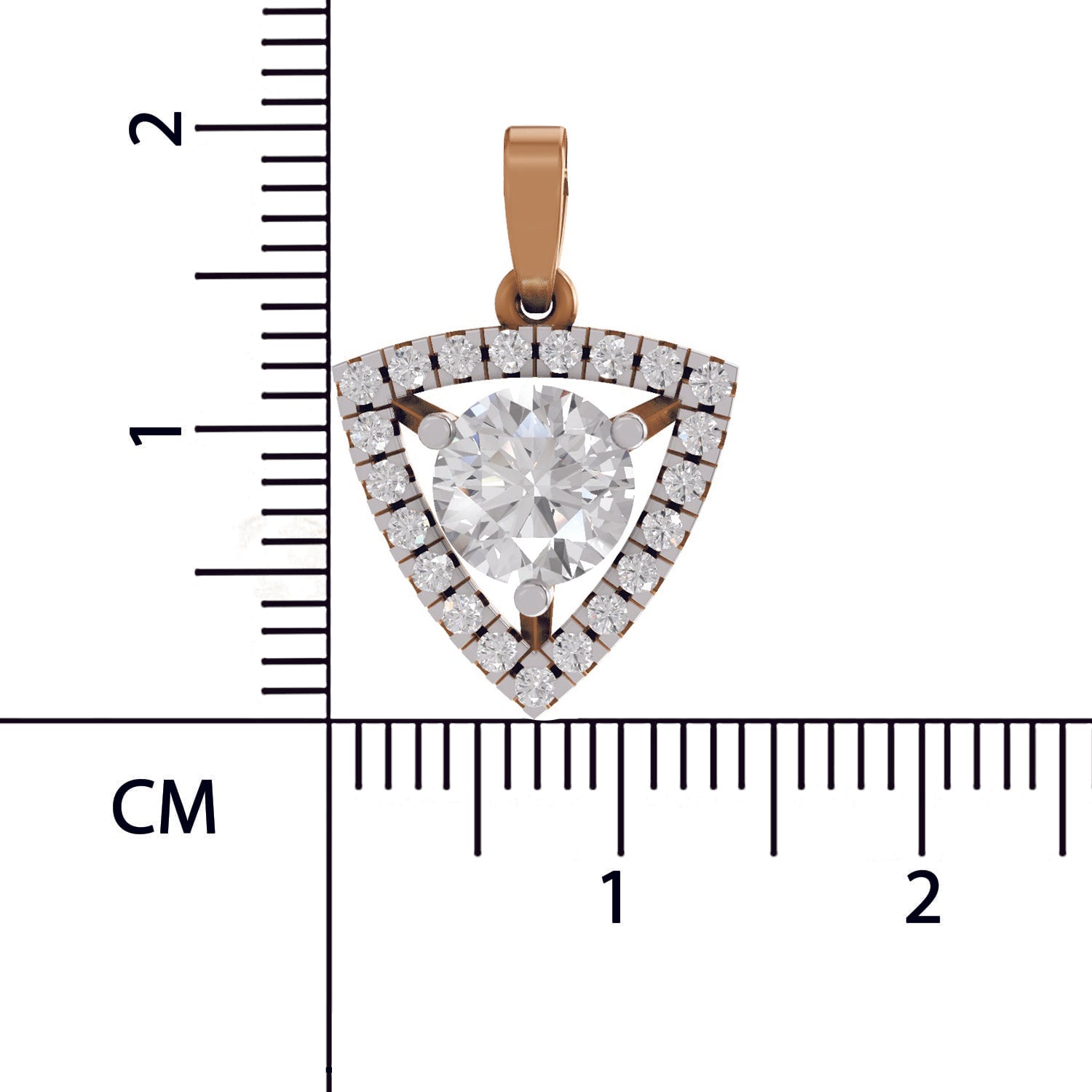 1.29 Ct Round Shape Halo Diamond Pendant  | 14K Rose Gold