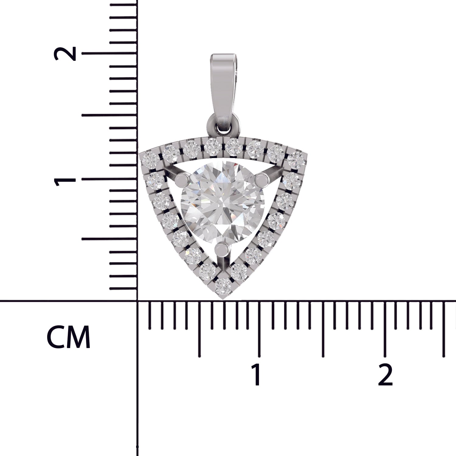 1.29 Ct Round Shape Halo Diamond Pendant  | 14K White Gold