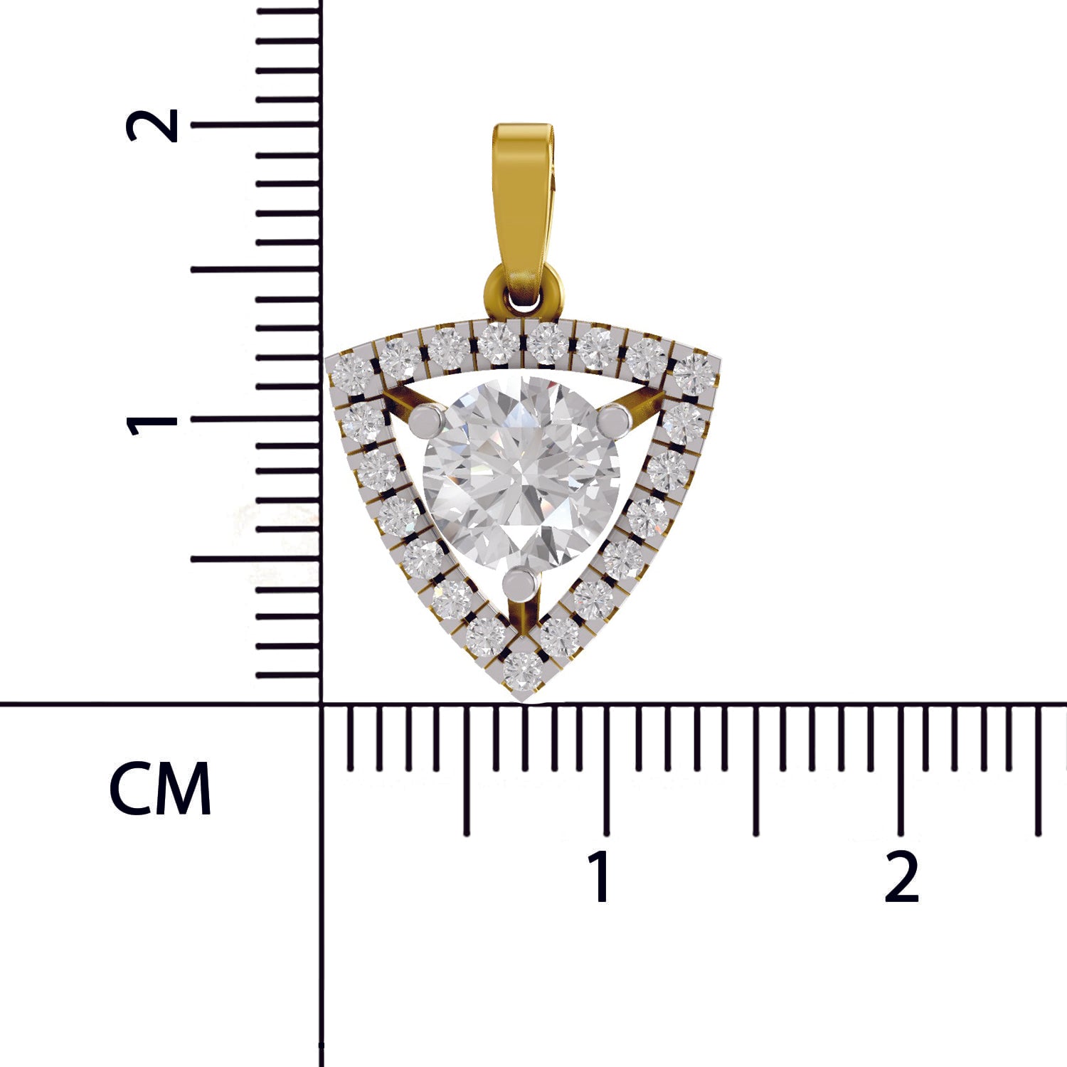 1.29 Ct Round Shape Halo Diamond Pendant  | 14K Yellow Gold