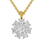3.24 Ct Round Shape Floral Diamond Pendant  | 14K Yellow Gold