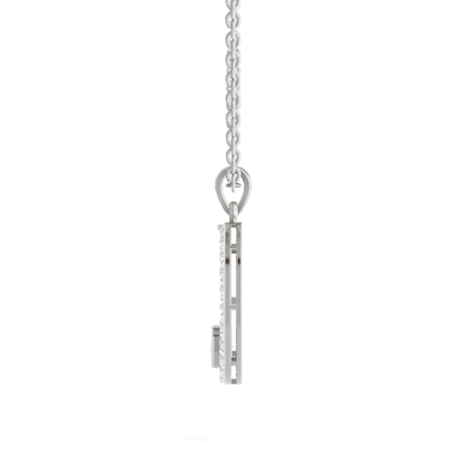 1 ct Circle Shape Round Shape Diamond Pendant | 14K White Gold
