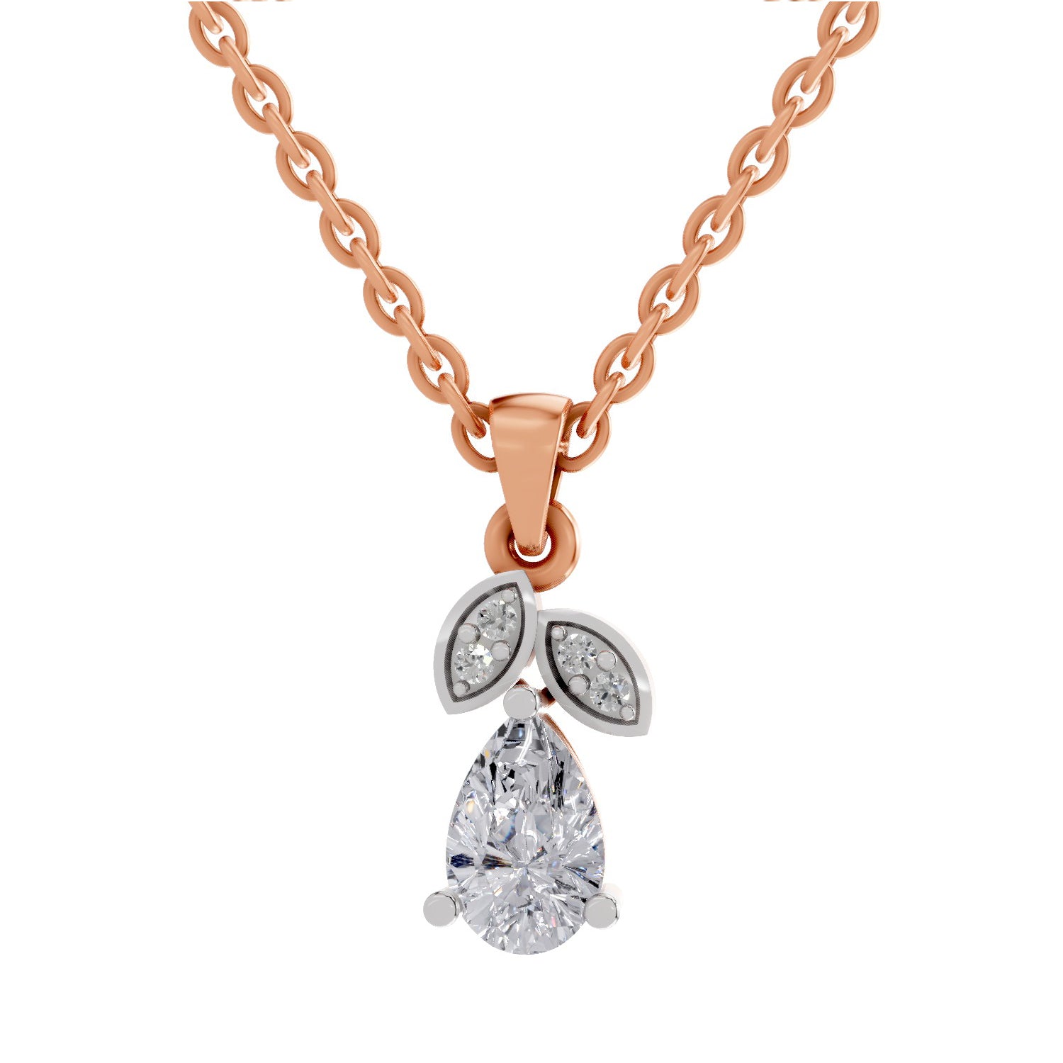 0.84 ct Pear Shape Solitaire Diamond Pendant in 14K