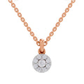 0.50 ct Round Shape Halo Diamond Pendant | 14K Rose Gold