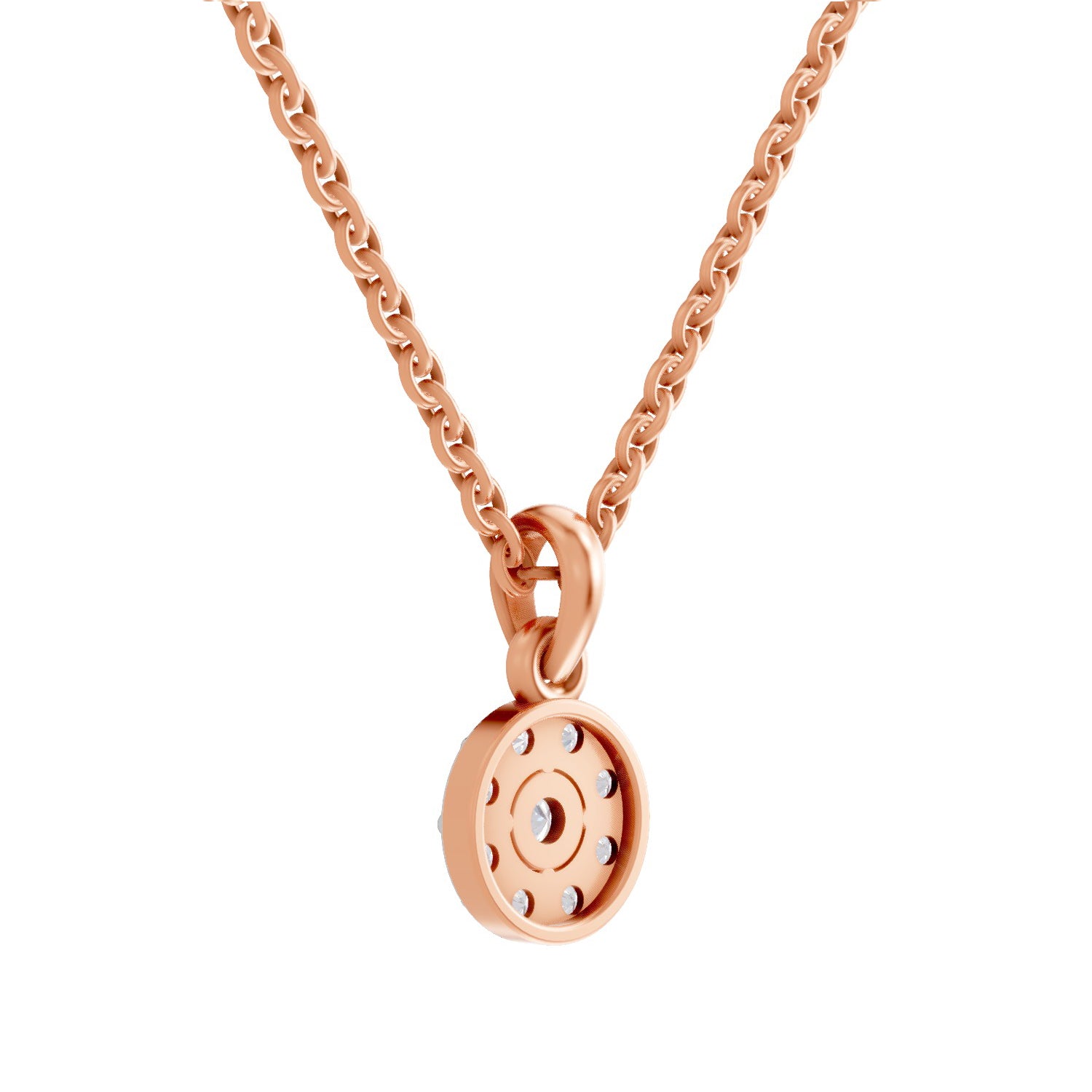 0.50 ct Halo Diamond Pendant in 14K