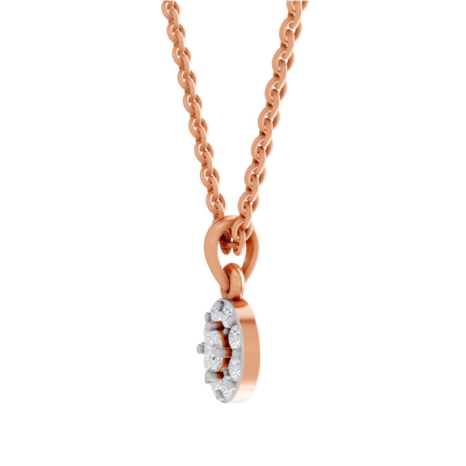 0.50 ct Halo Diamond Pendant in 14K