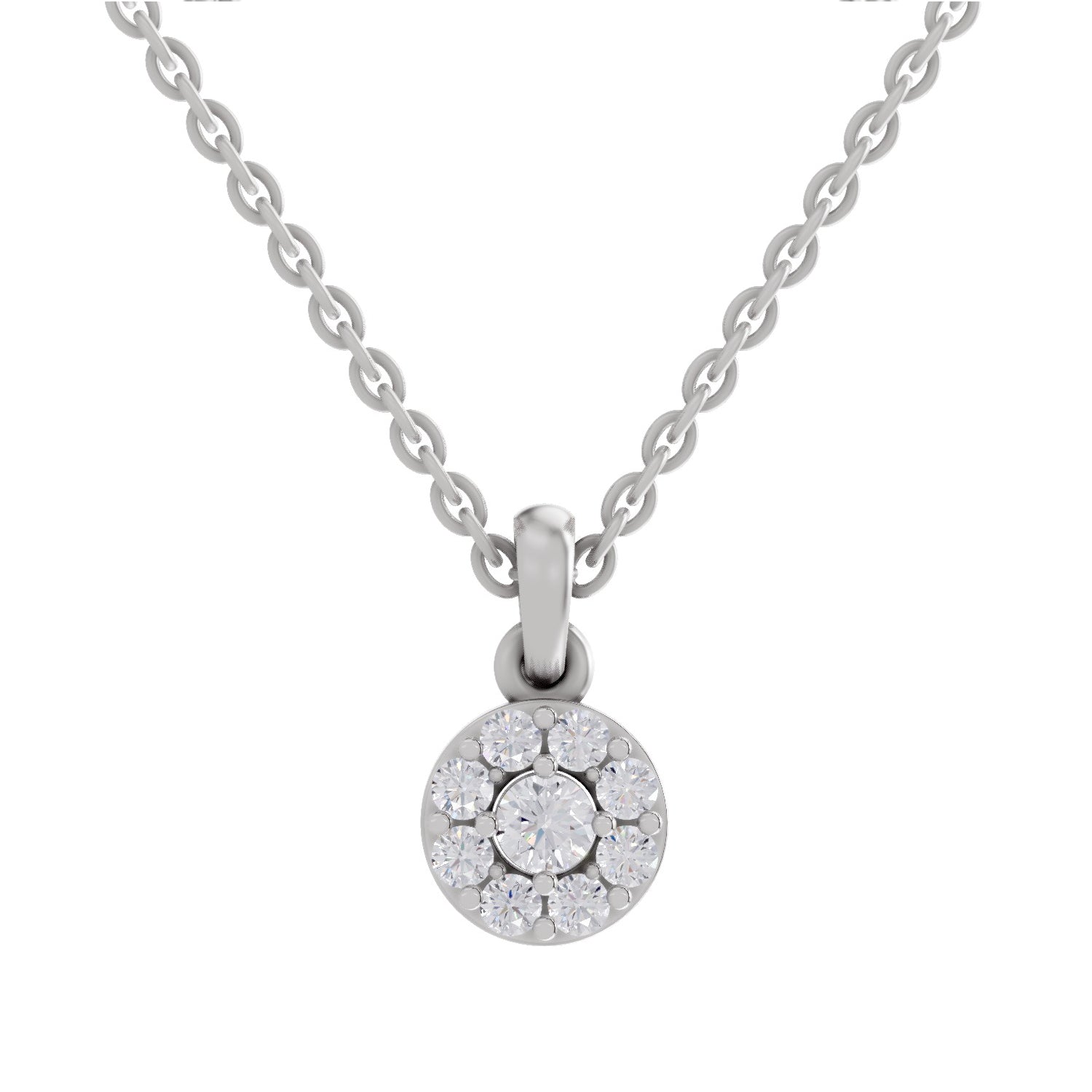 0.50 ct Halo Diamond Pendant in 14K