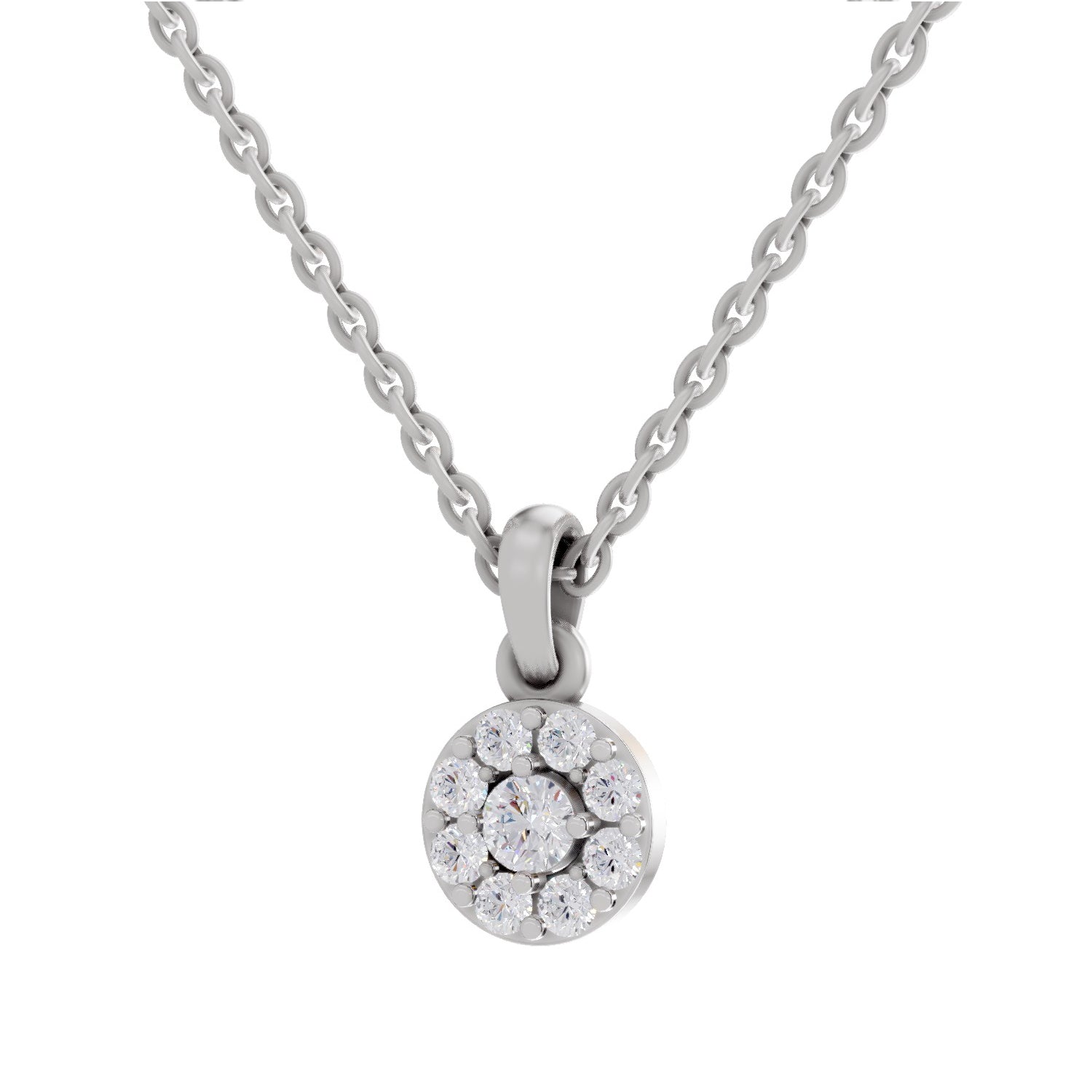 0.50 ct Halo Diamond Pendant in 14K