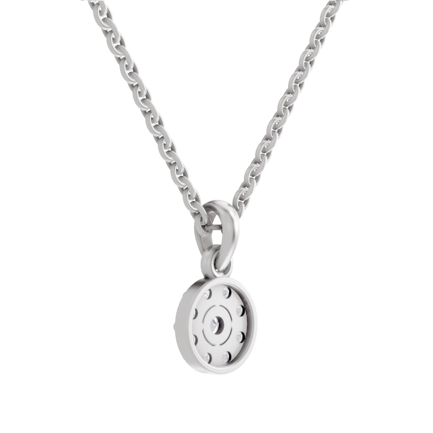 0.50 ct Halo Diamond Pendant in 14K