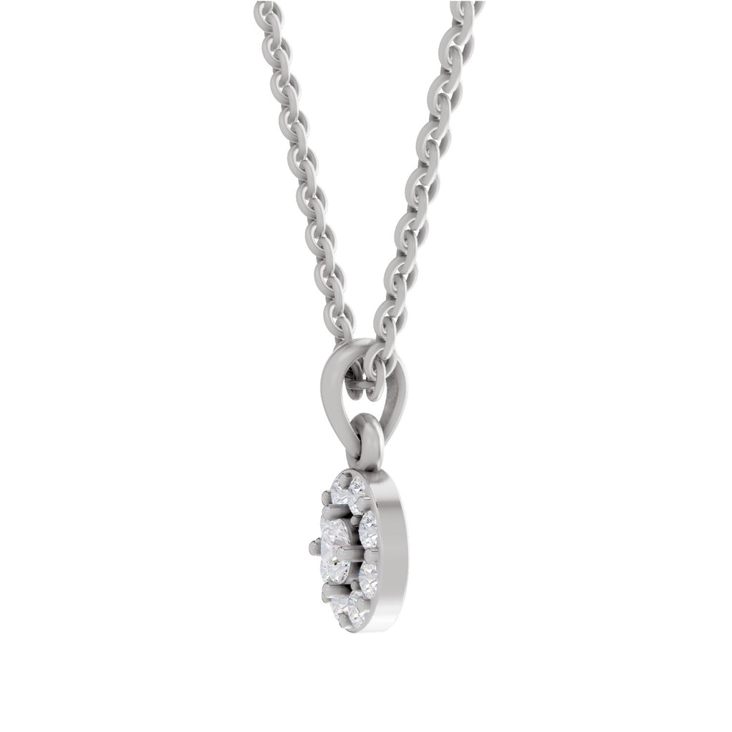 0.50 ct Halo Diamond Pendant in 14K