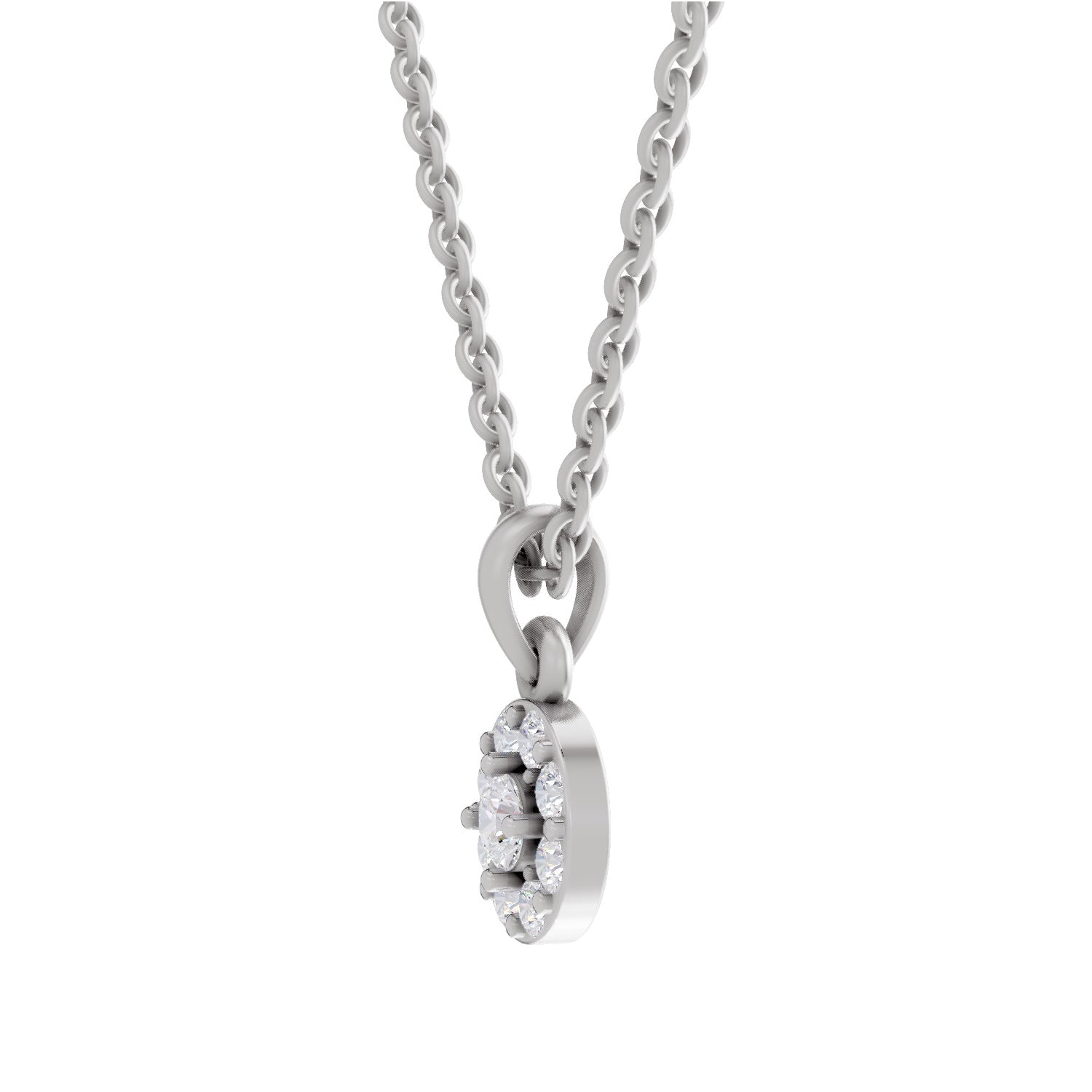 0.50 ct Halo Diamond Pendant in 14K